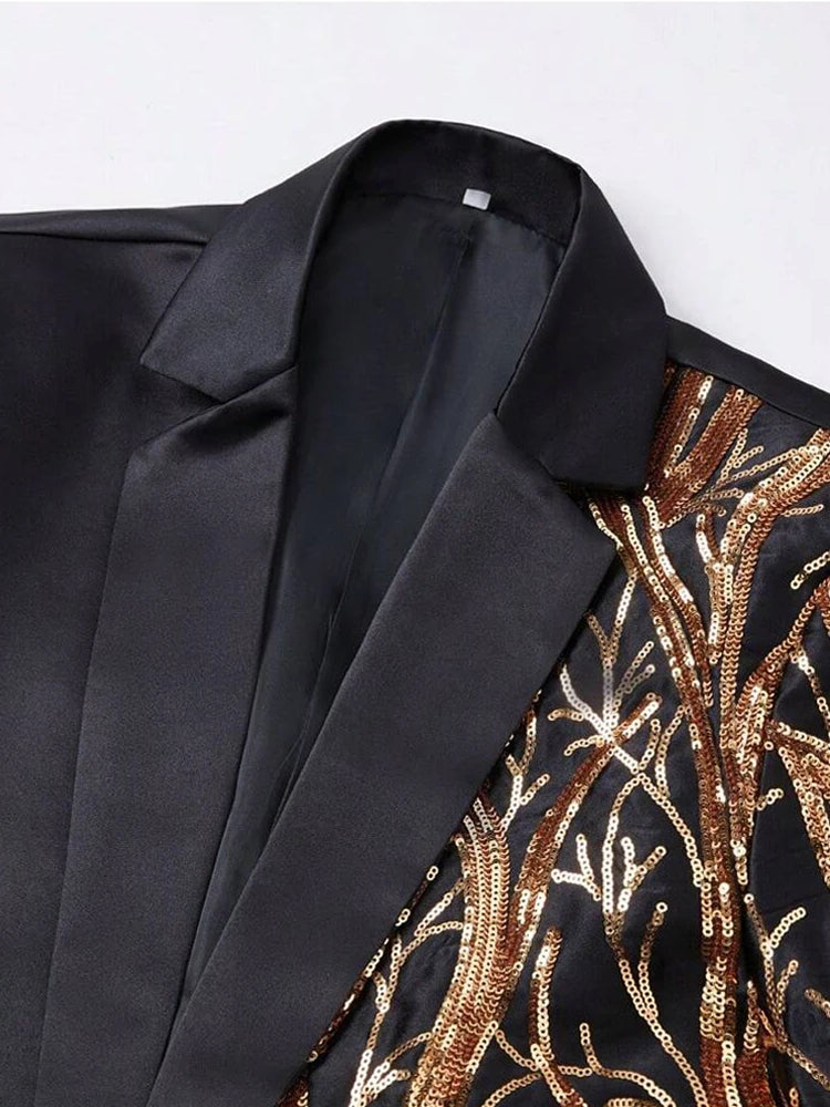 Formal Sequin Blazer Men